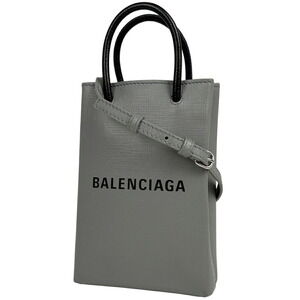 Balenciaga Shopping Phone Holder Bag Handbag Smartphone Case Shoulder Gray